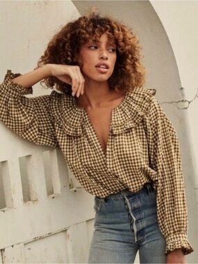 Doen SeychellesTop in Olive Gingham